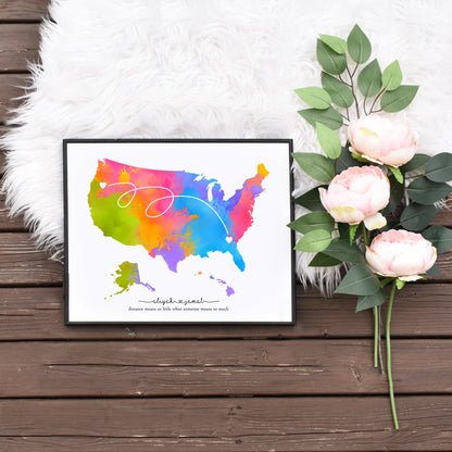 Edit Yourself Long Distance Family Map Personalized Gift for Him