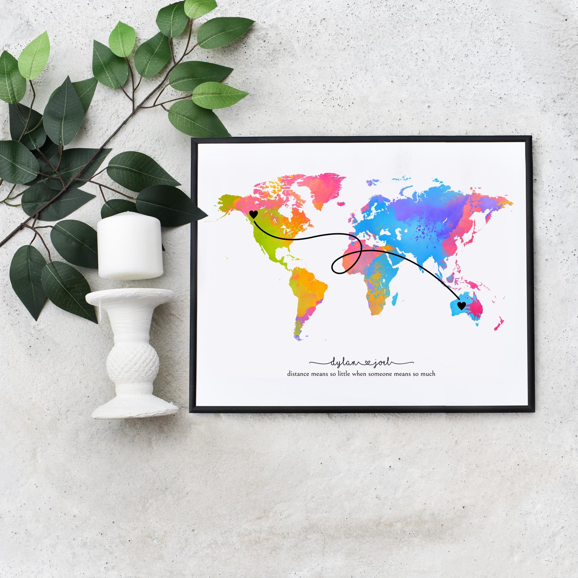 Edit Yourself World Map Personalized Moving Away Gift