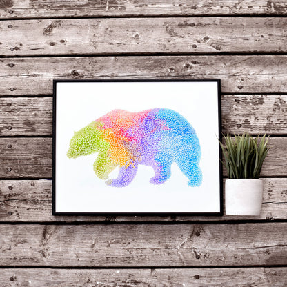Rainbow Bear Extra Large Printable Wall Art