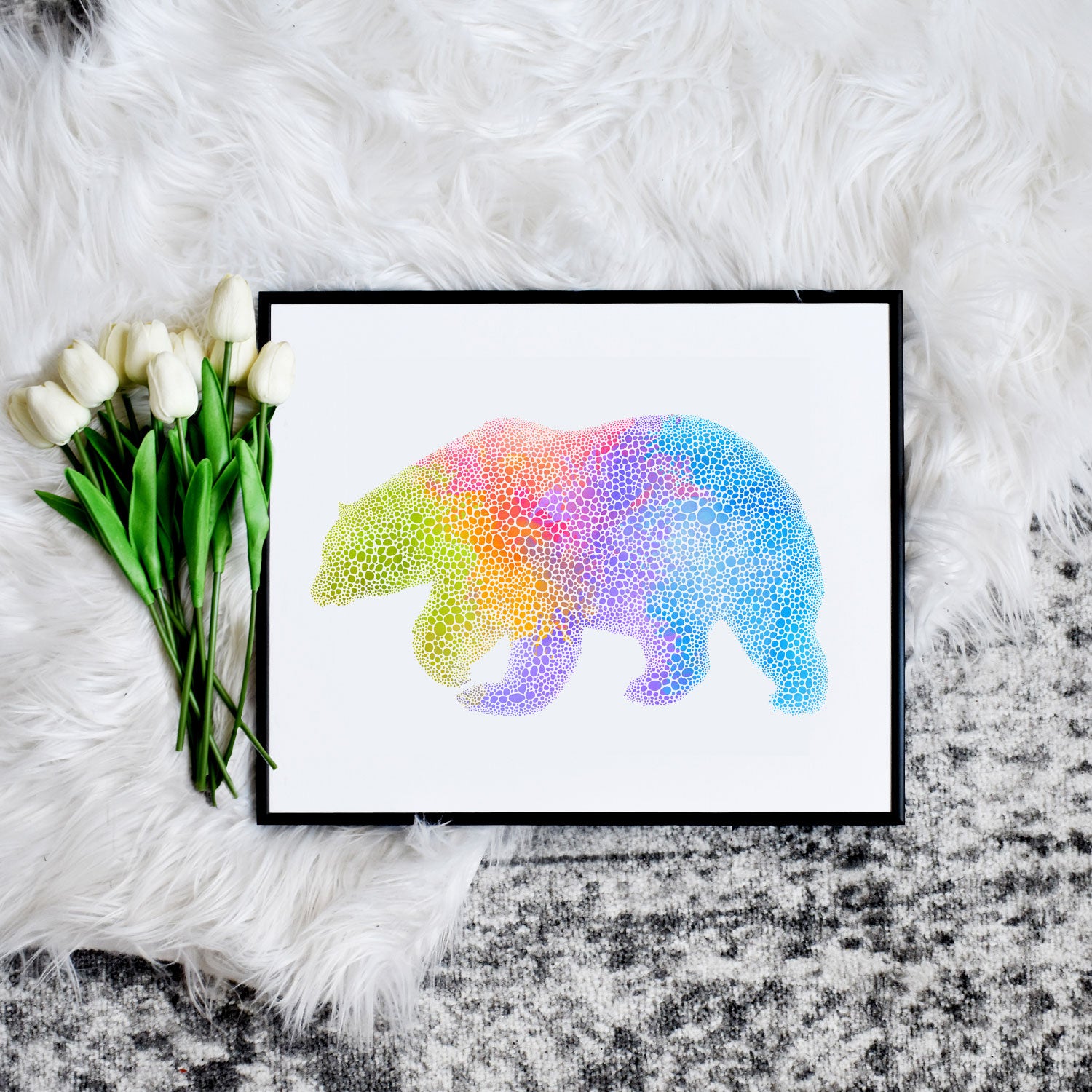 Printable Rainbow Bear by Playful Pixie Studio