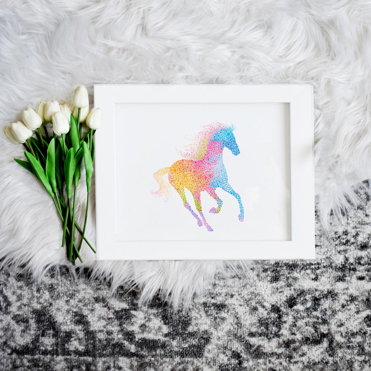 Printable Rainbow Horse Wall Art