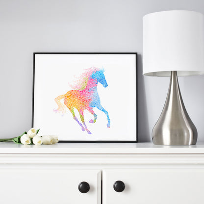 Printable Rainbow Horse by Playful Pixie Studio
