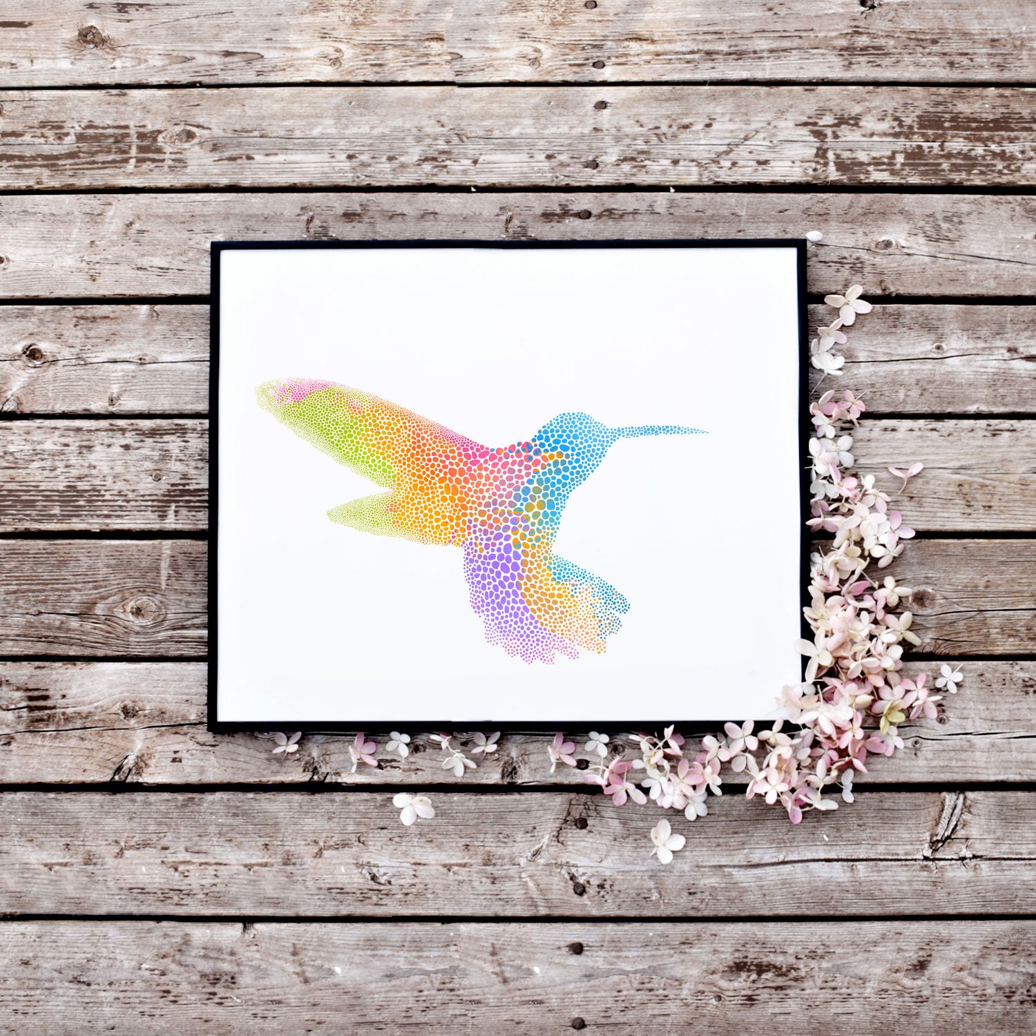 Rainbow Hummingbird Extra Large Printable Wall Art