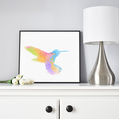 Printable Rainbow Hummingbird by Playful Pixie Studio