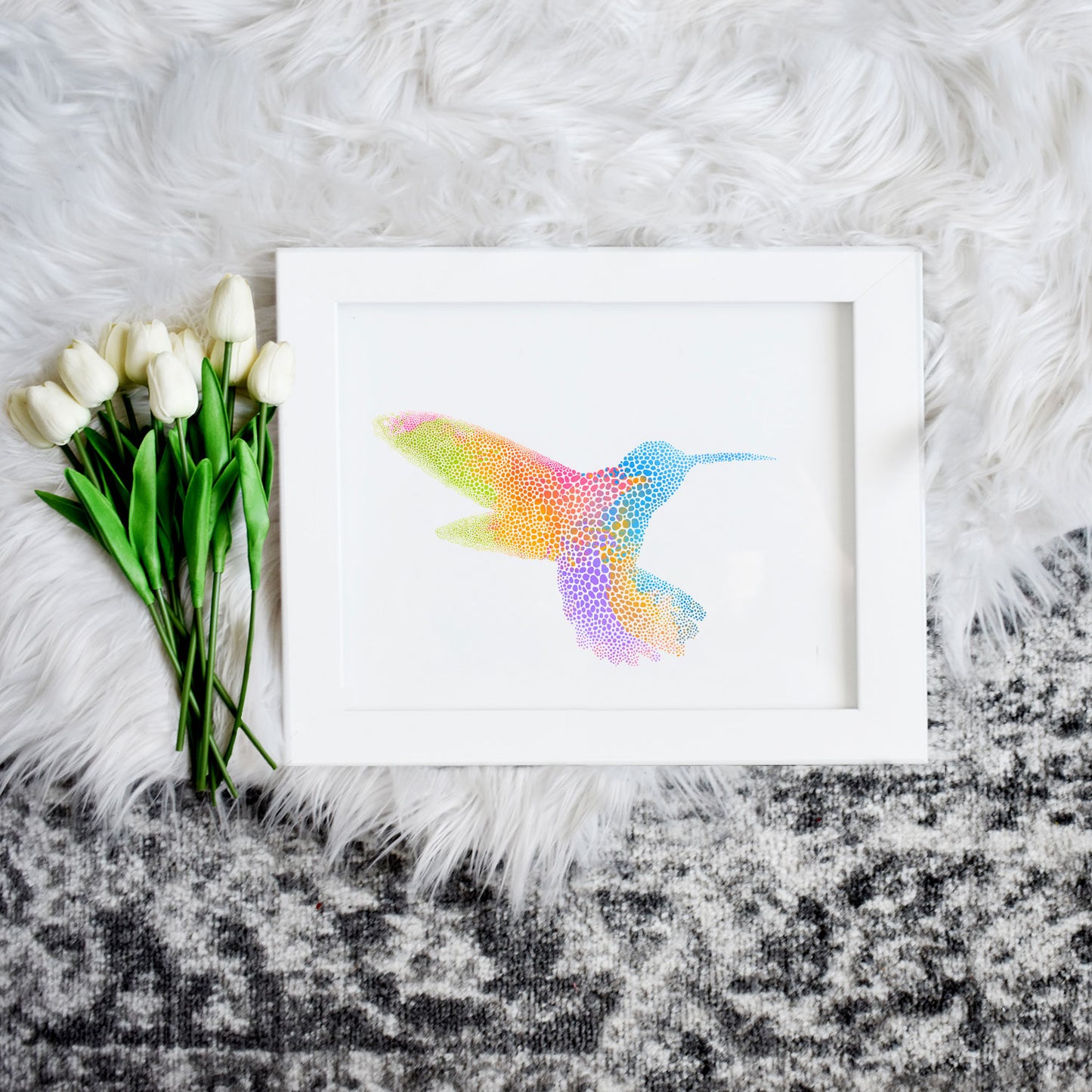 Printable Rainbow Hummingbird Wall Art