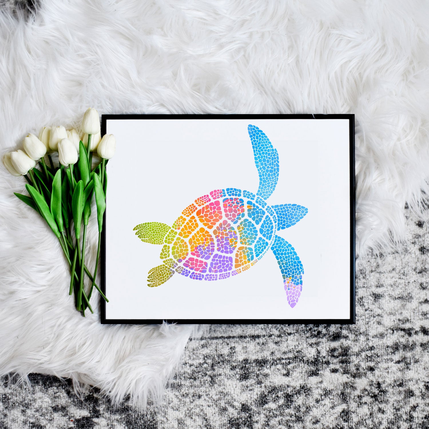 Rainbow Turtle Printable by Playful Pixie Studio