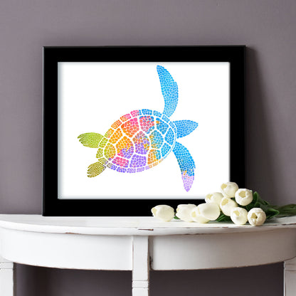 Colourful Turtle Printable Wall Art