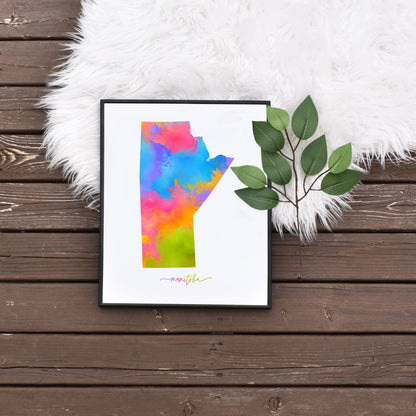Easy Printable Manitoba Map Canadian Province Art