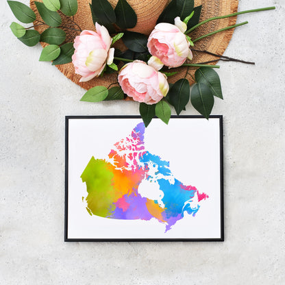 Colourful Map of Canada Printable Home Decor on a Budget