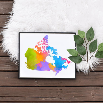 DIY Printable Rainbow Map of Canada Colourful Home Decor