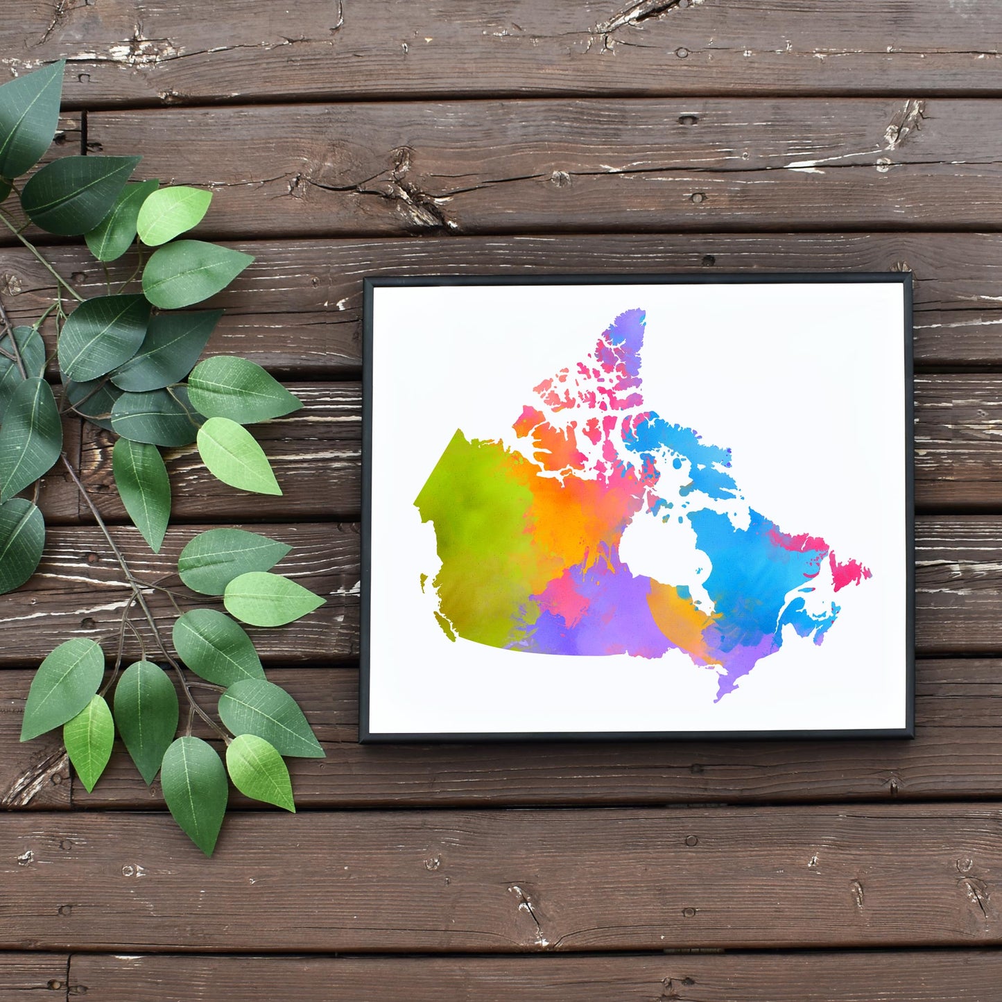 Extra Large Rainbow Canada Map Art Download