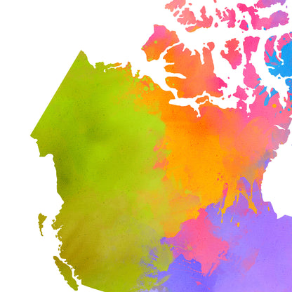 Rainbow Map of Canada Up Close Detail