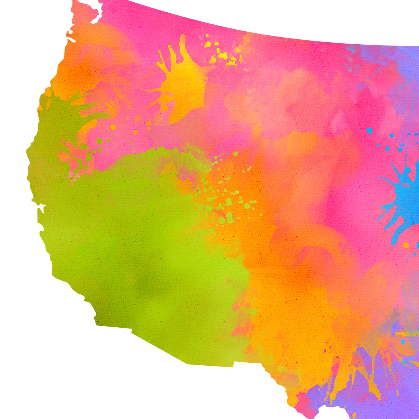 USA Map Rainbow Splash Up Close Details