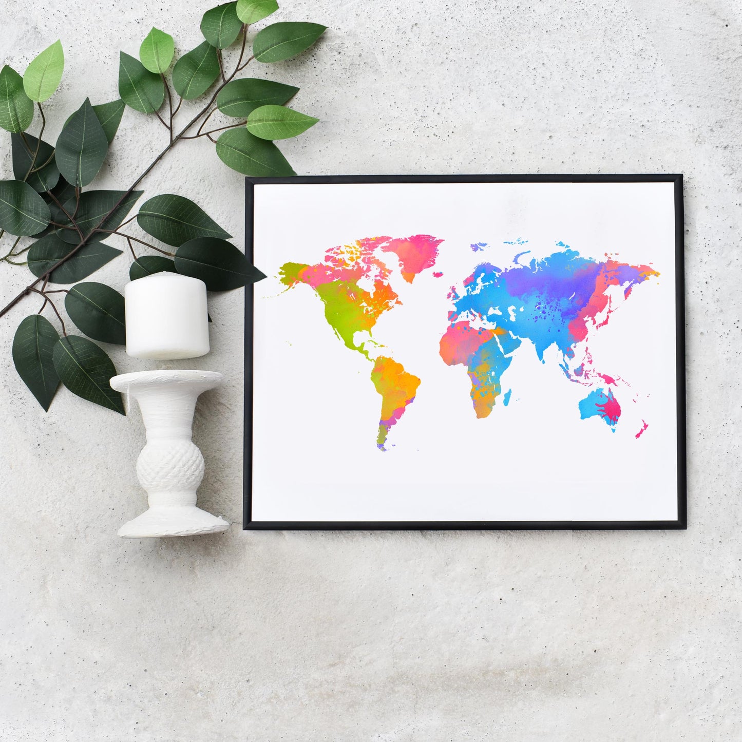 DIY Printable Rainbow World Map Budget Friendly Home Decor