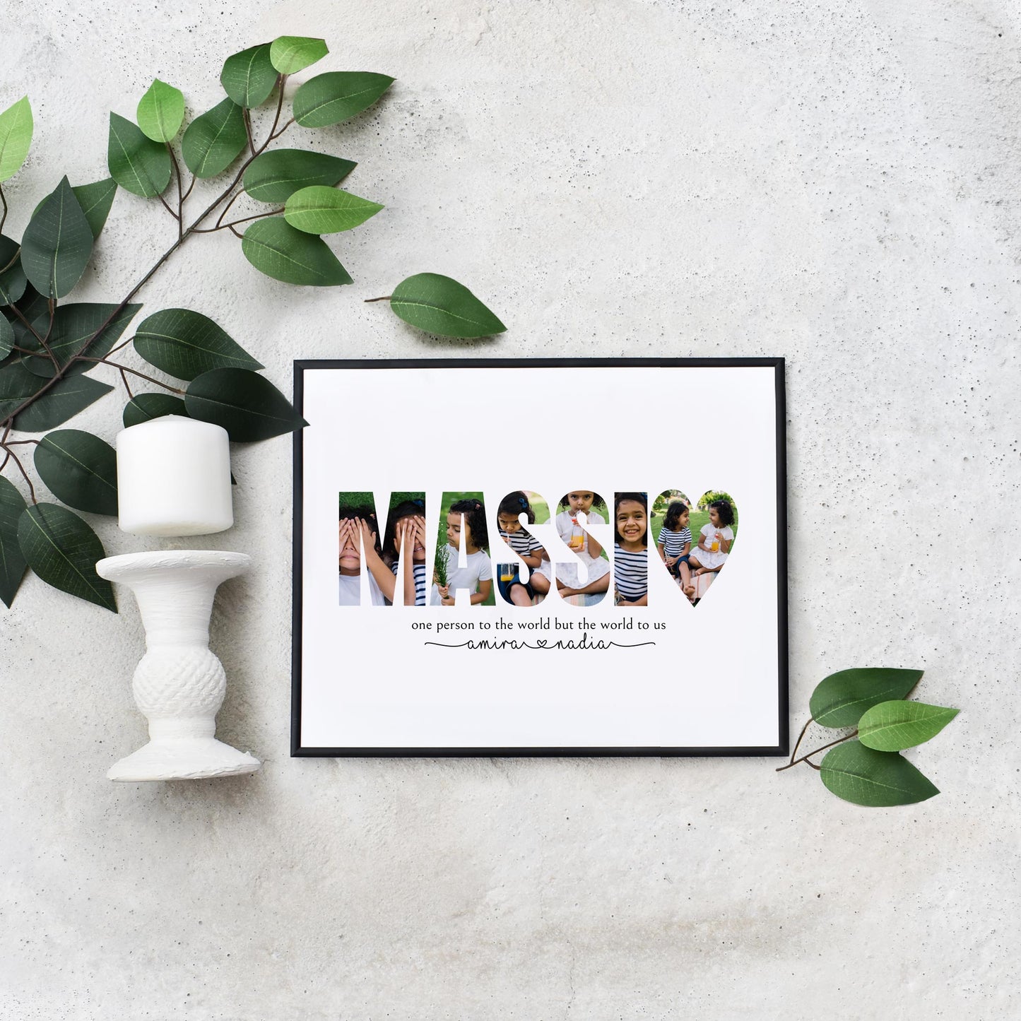 Easy editable Massi Word Collage Personalized Gift for Aunt