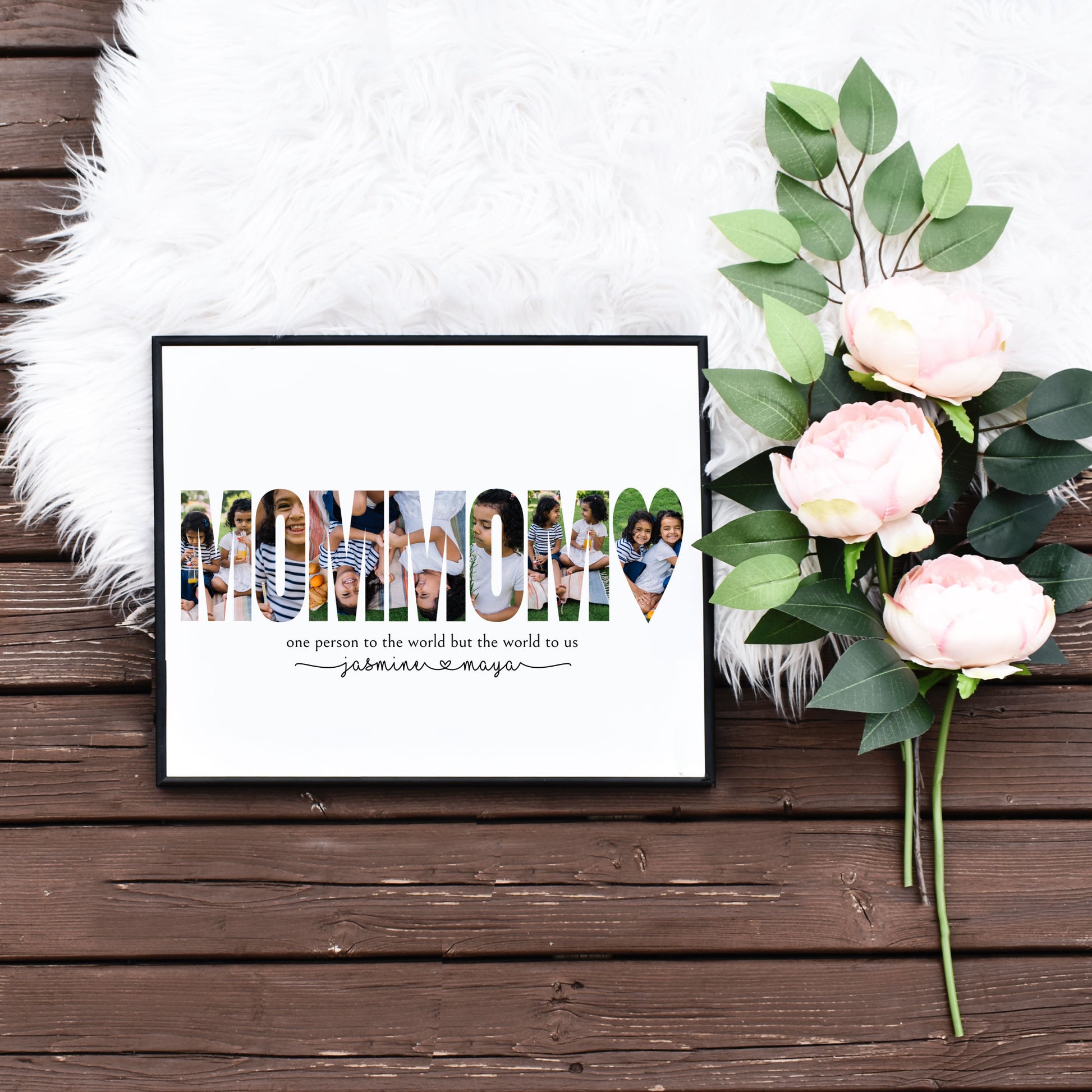 Editable MomMom Photo Collage Template Mothers Day Gift
