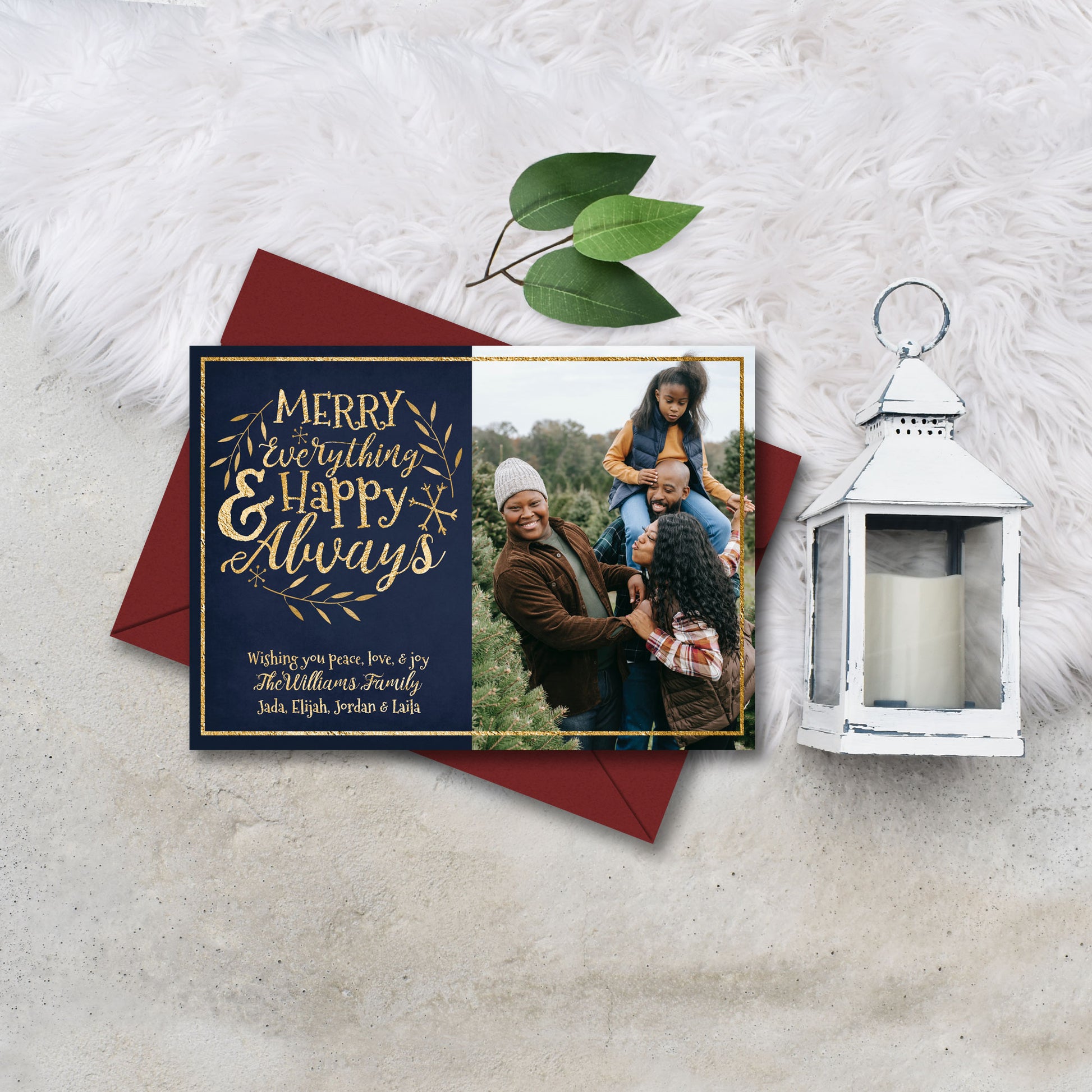 Merry Everything Holiday Photo Card Template by Playful Pixie Studio