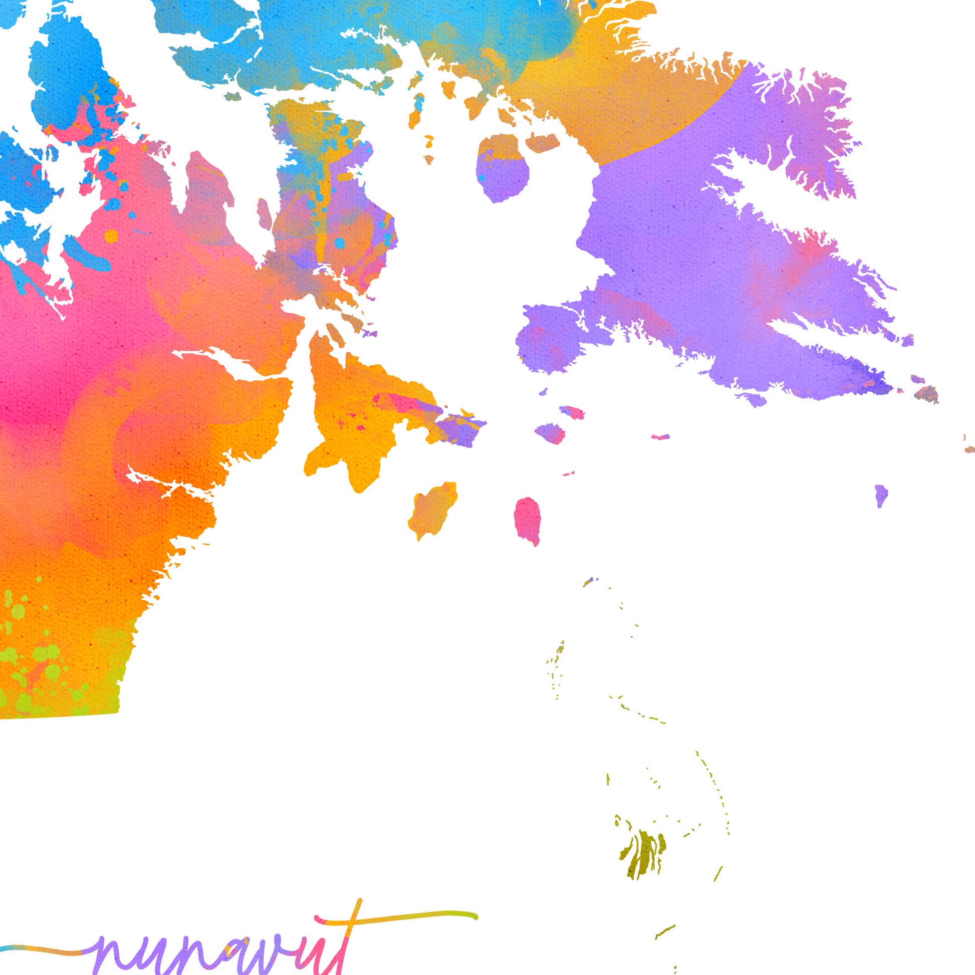 Rainbow Nunavut Map Up Close Details