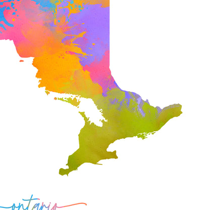 Colourful Ontario Provincial Map Up Close Details