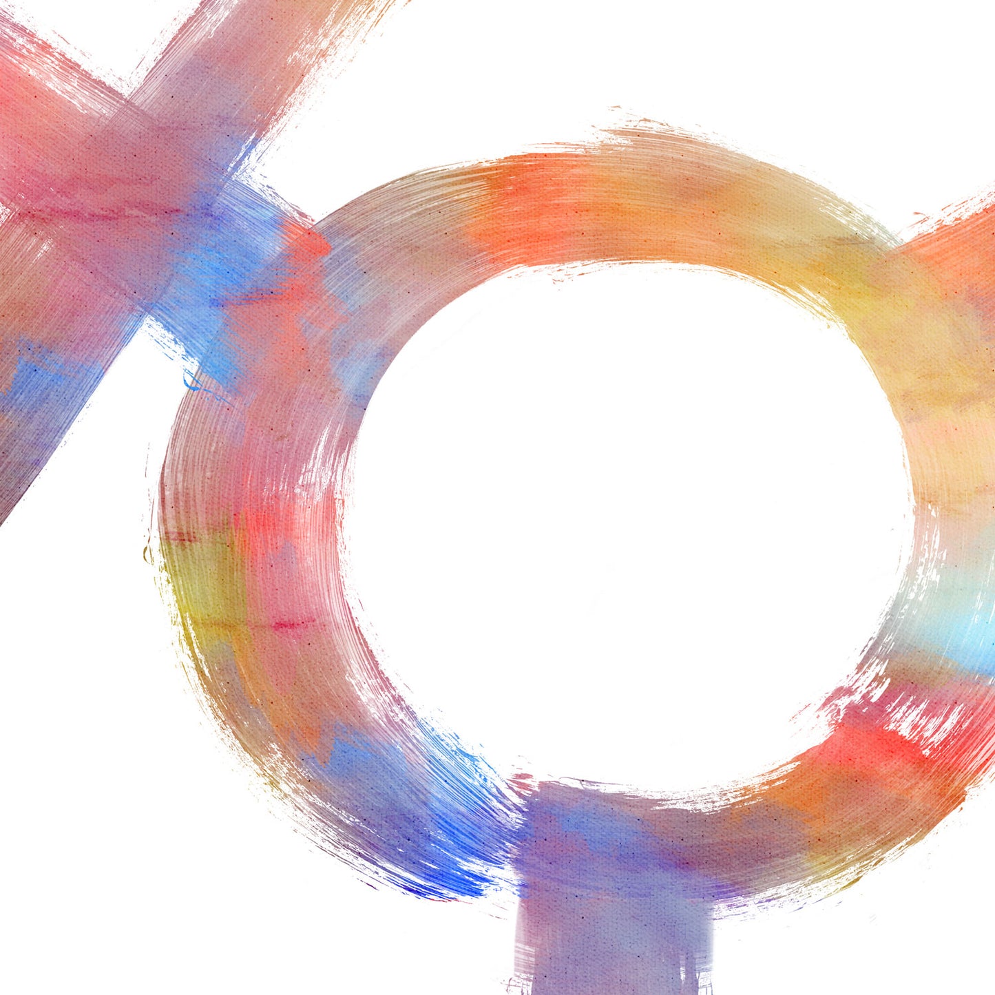 Transgender Symbol Rainbow Wash Up Close