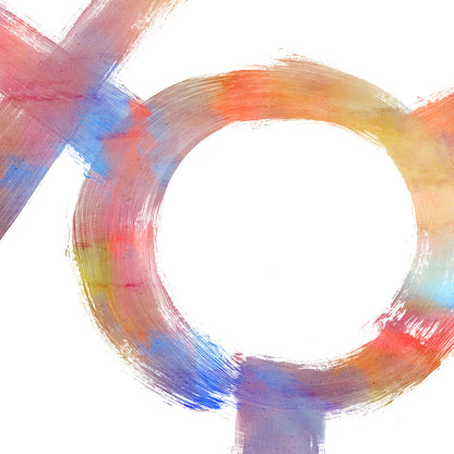 Transgender Symbol Rainbow Wash Up Close