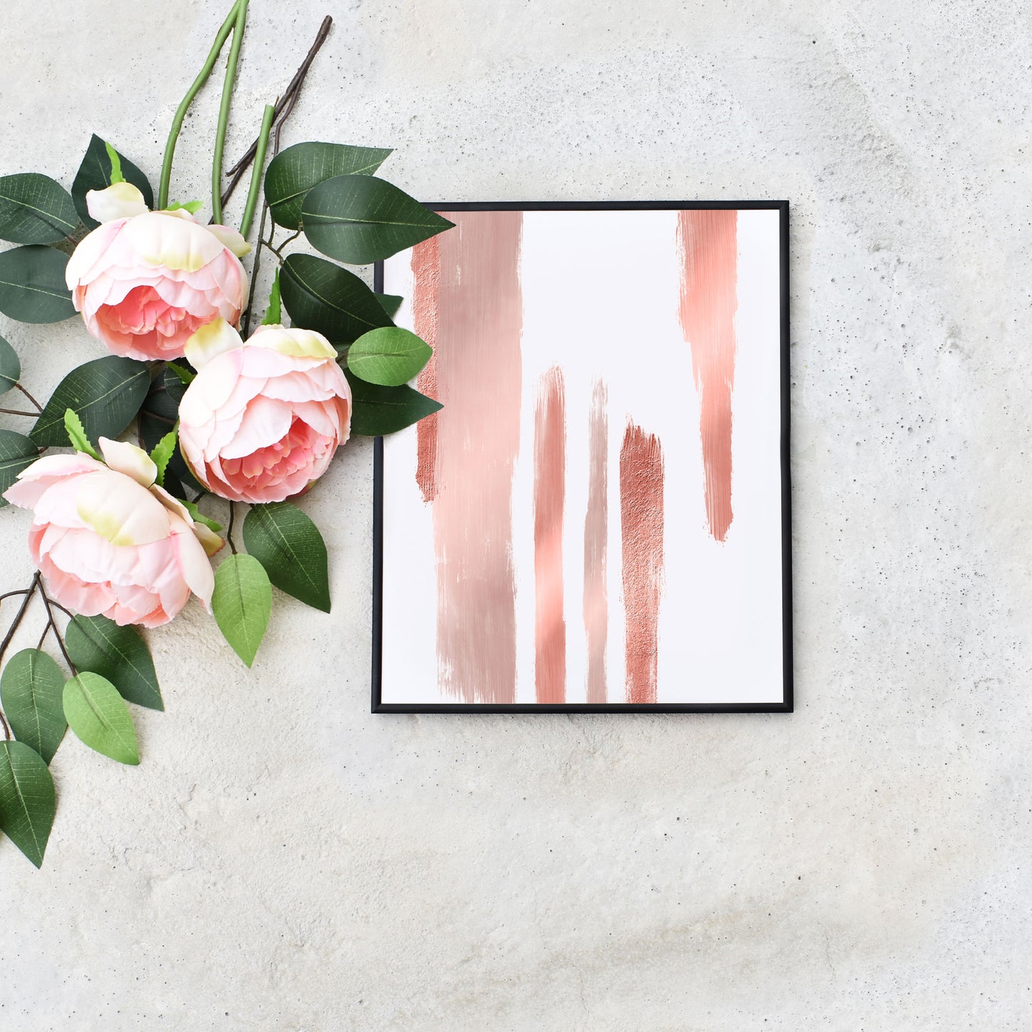 Rose Gold Modern Abstract Printable Art by Playful Pixie Studio