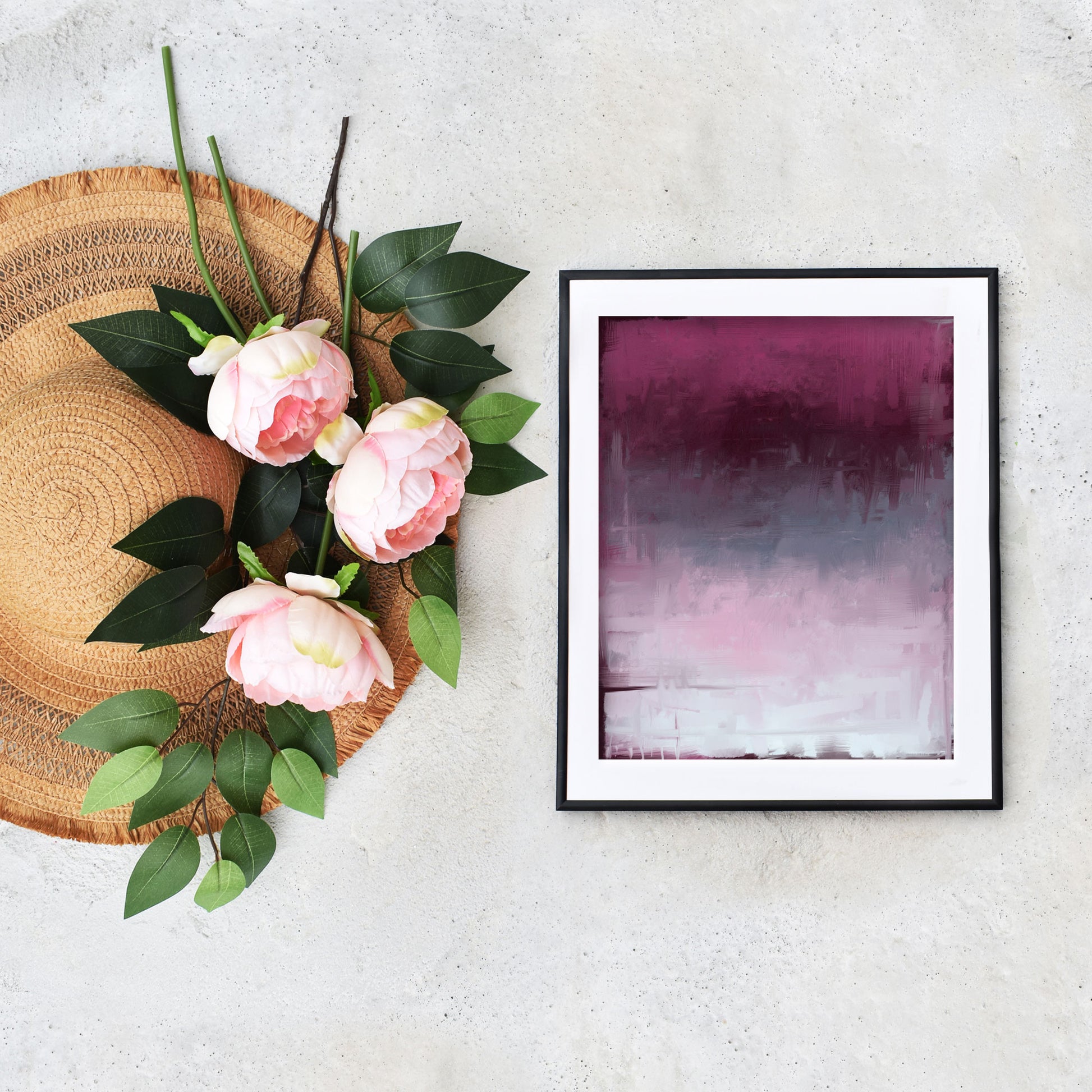 Pink and Magenta Modern Abstract Printable Art