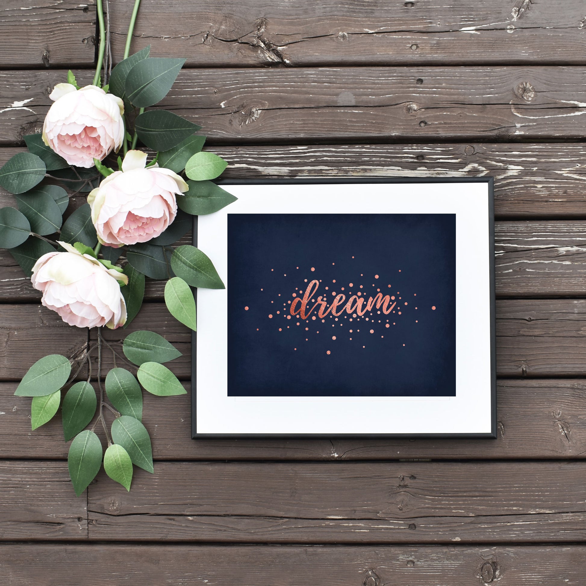Rose Gold and Navy Dream Printable Wall Art