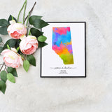 Quick Self Editable Alberta Milestone Map Last Minute Anniversary Gift