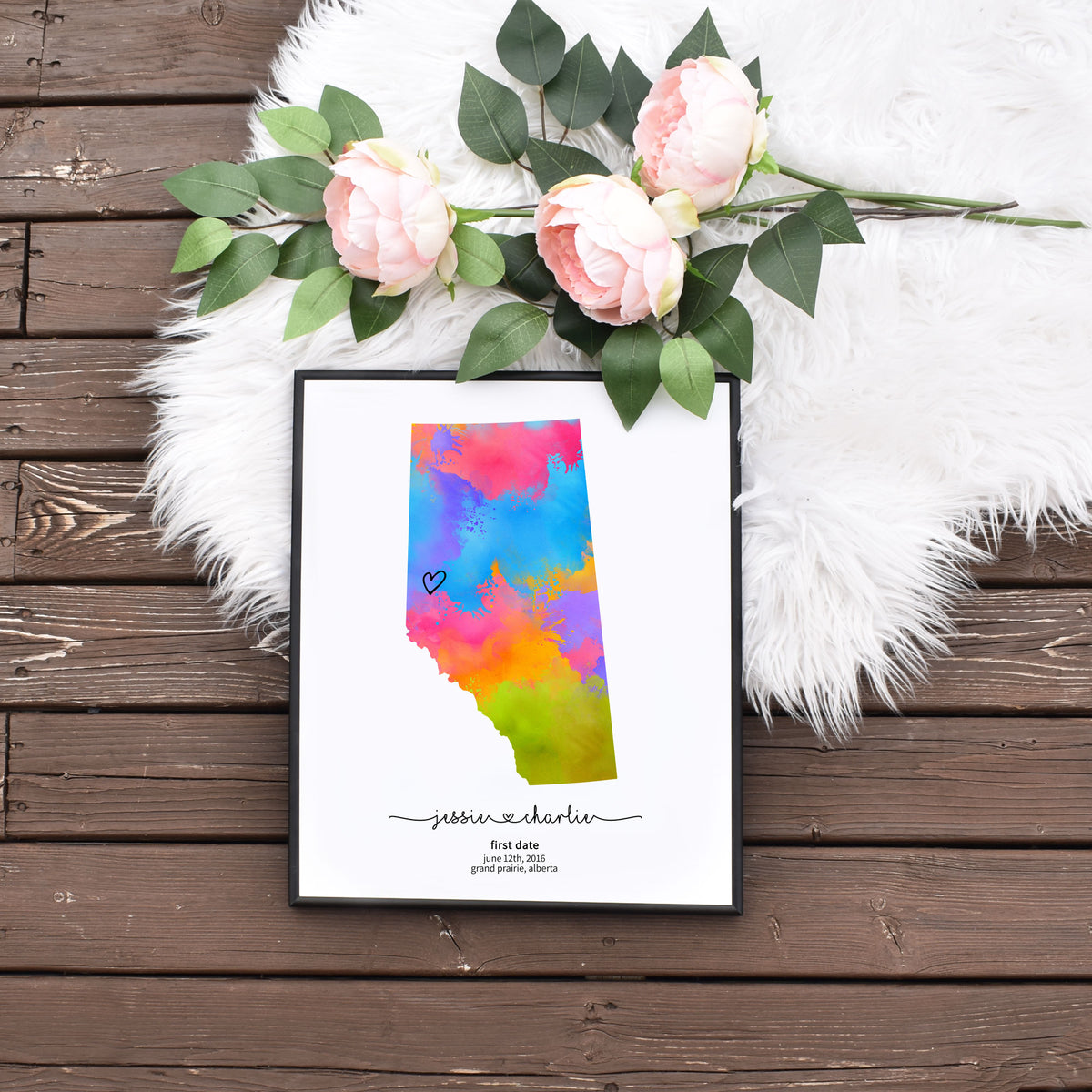 Editable Rainbow Alberta Map Template by Playful Pixie Studio