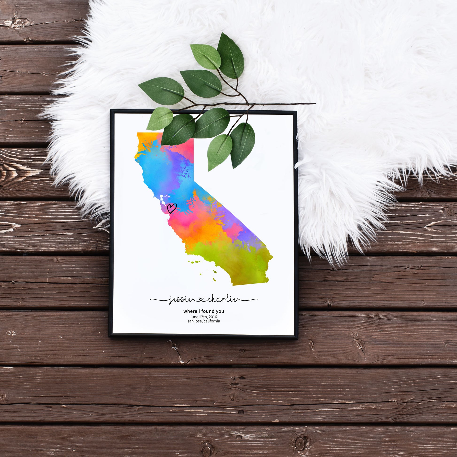 Easy Edit Yourself California Milestone Map Personalized Anniversary Gift