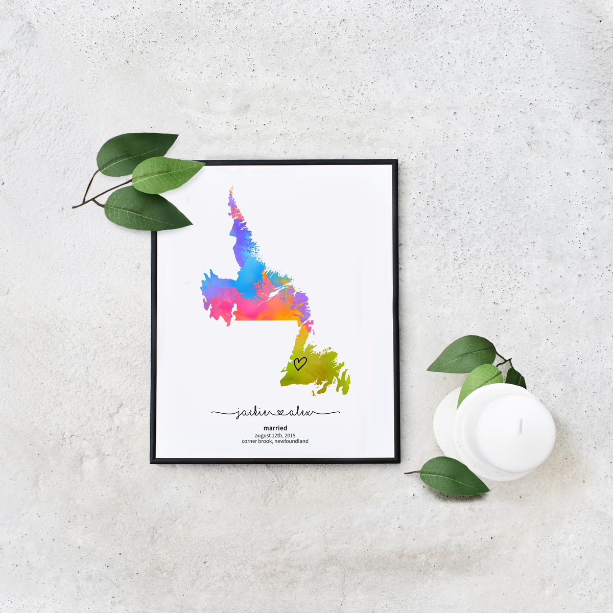 DIY Newfoundland Map Template Printable Anniversary Gift