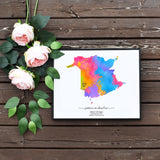 Rainbow New Brunswick Editable Map Template by Playful Pixie Studio