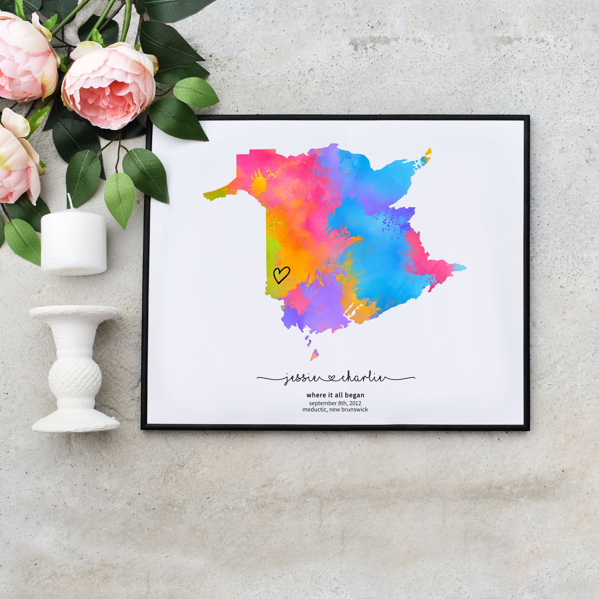 DIY Editable Engagement Map Personalized Anniversary Gift