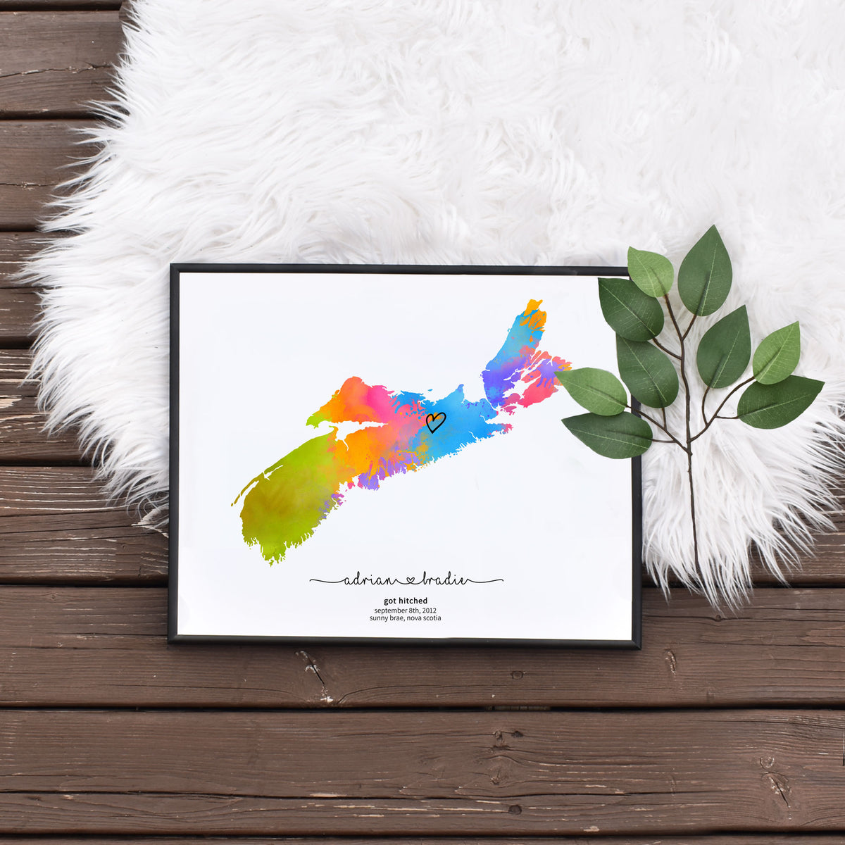 Easy Self Editable Nova Scotia Milestone Map Personalized Anniversary Gift