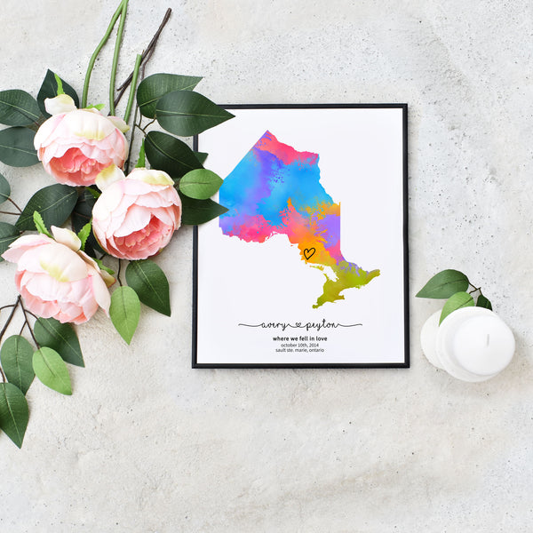 Easy Editable Rainbow Ontario Map Template by Playful Pixie Studio