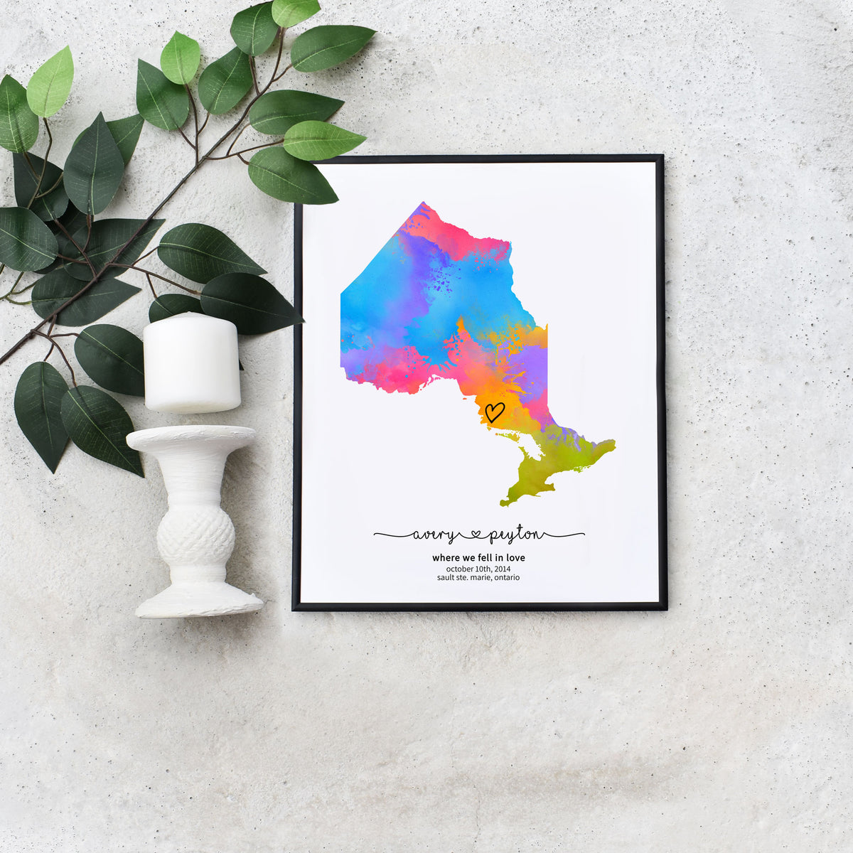 DIY Self Editable Where We Fell In Love Ontario Map Last Minute Anniversary Gift