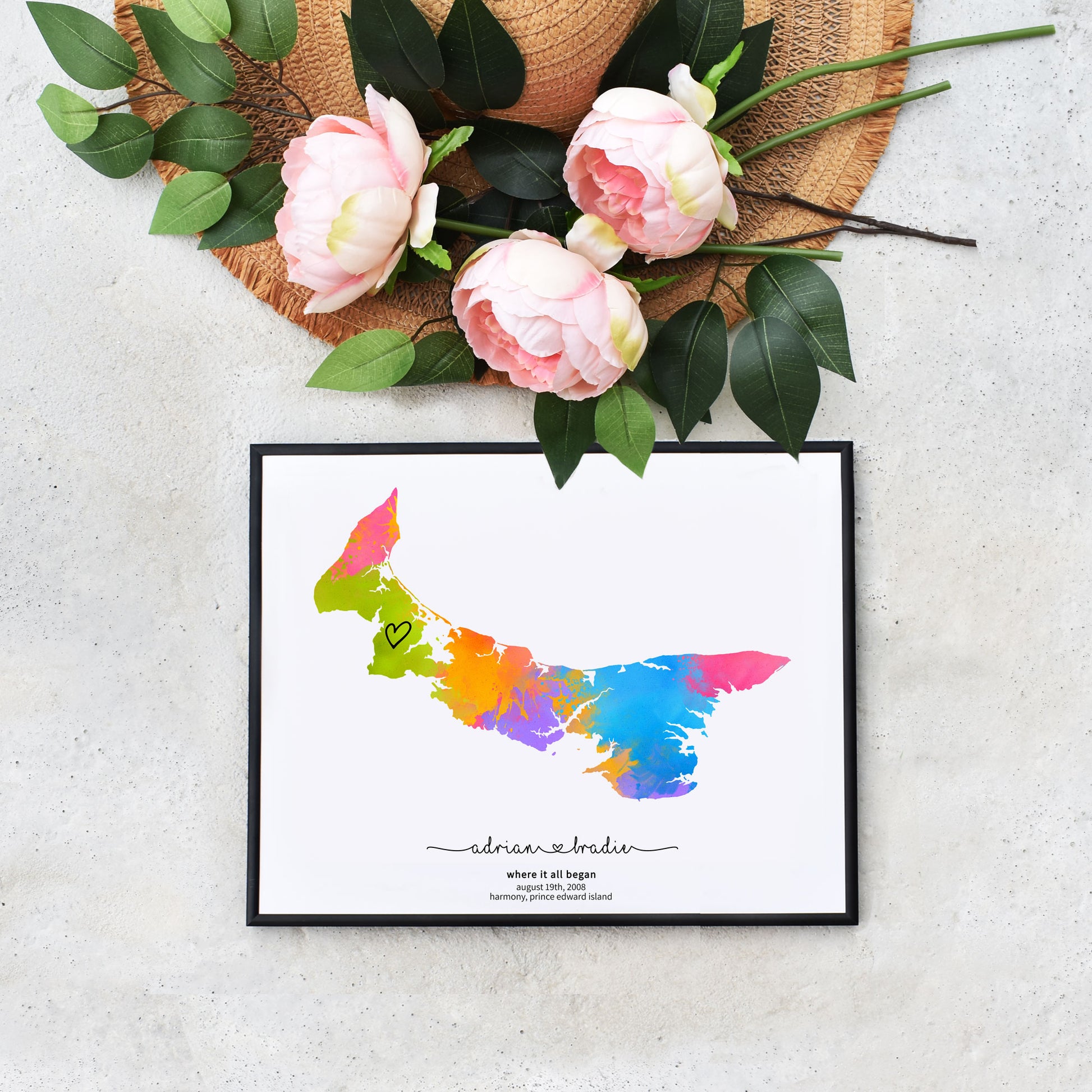 Easy Self Editable PEI Milestone Map Personalized Gift for Her