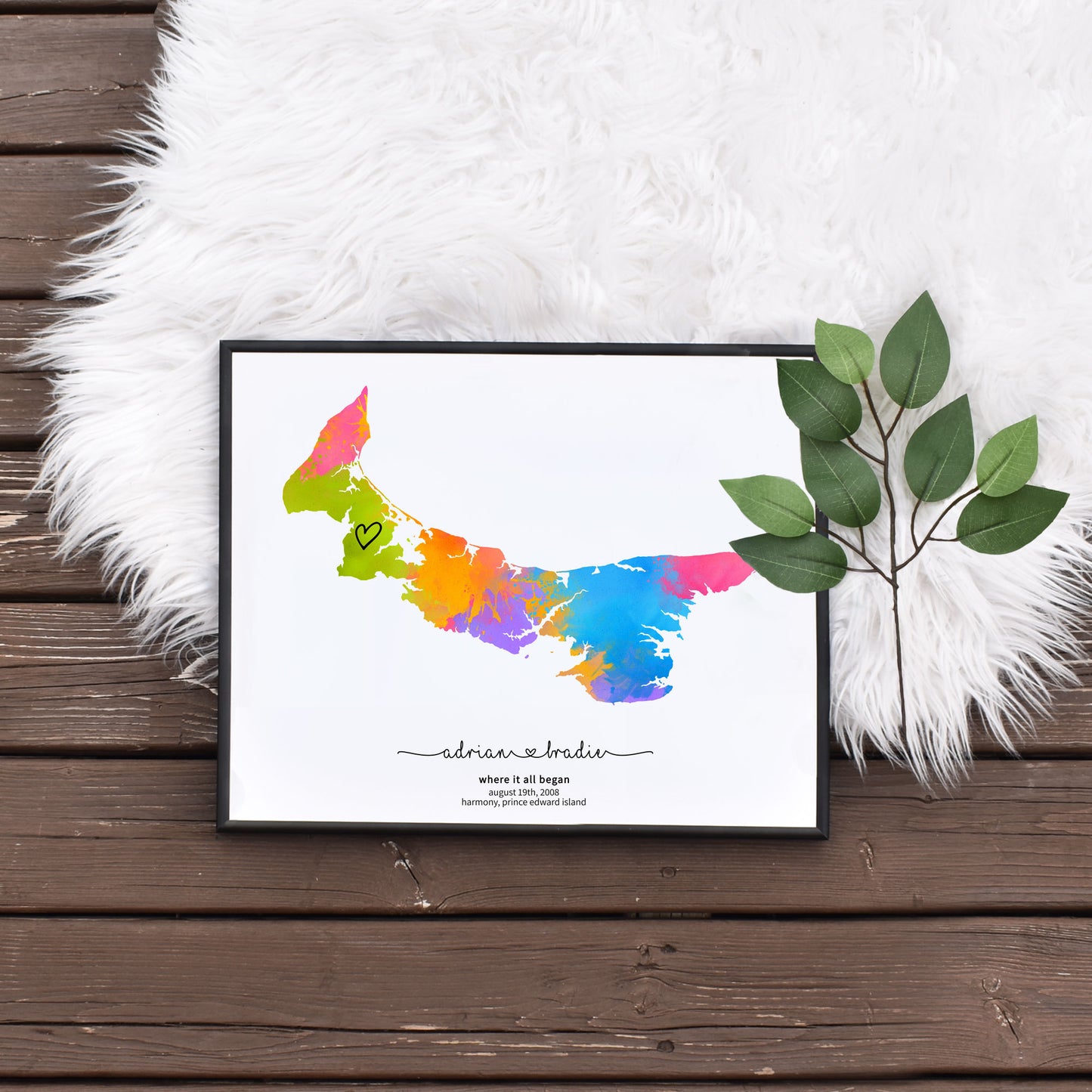 Editable Rainbow Prince Edward Island Milestone Map Template by Playful Pixie Studio