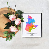 Easy Self Editable Quebec Engagement Map Last Minute Personalized Gift for Her