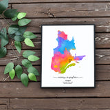 Rainbow Quebec Editable Map Template by Playful Pixie Studio