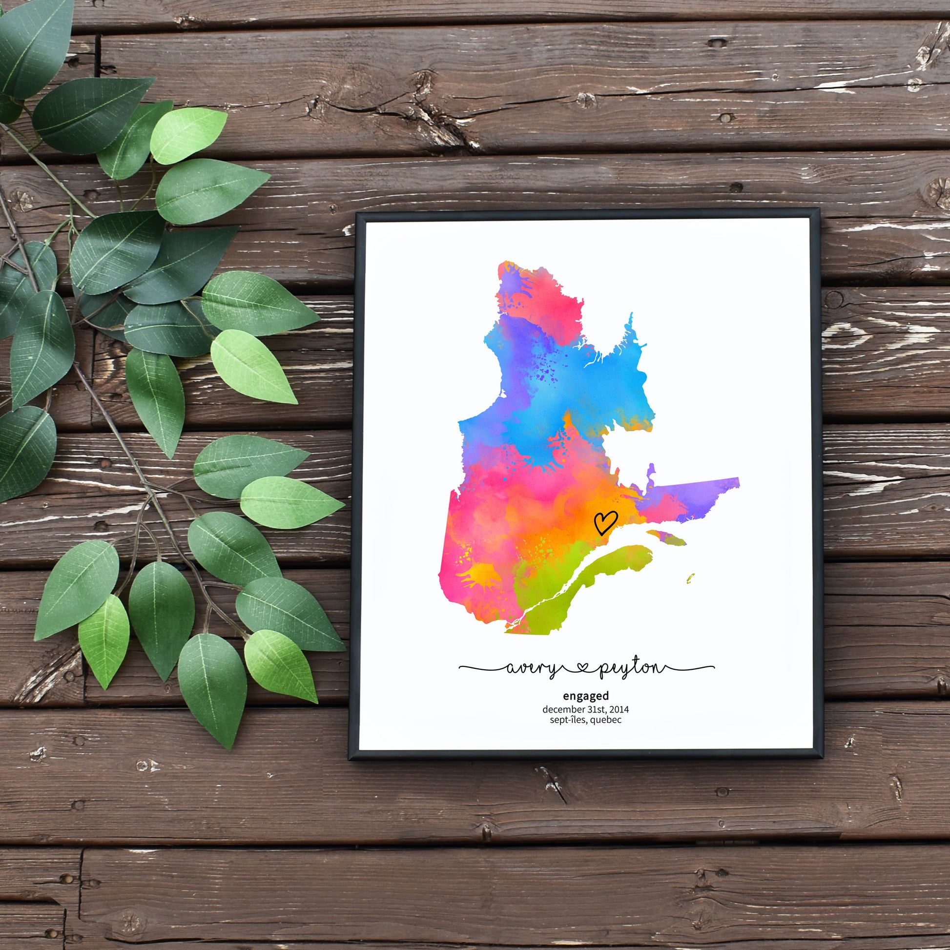 Rainbow Quebec Editable Map Template by Playful Pixie Studio