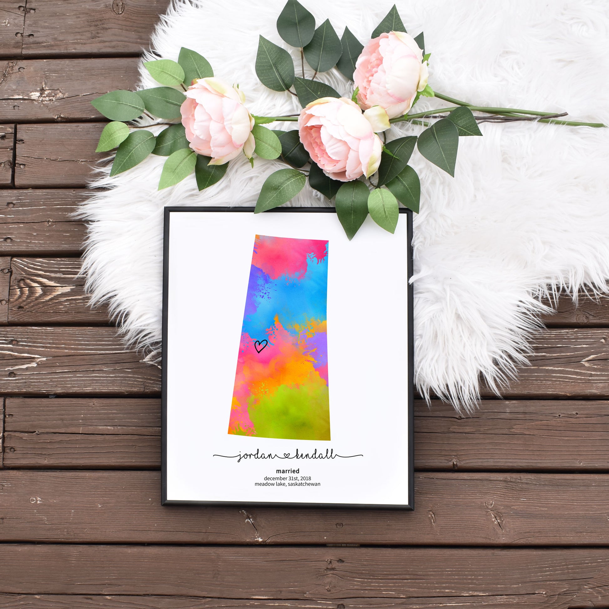 Editable Rainbow Engagement Map Template Budget Friendly Anniversary Gift