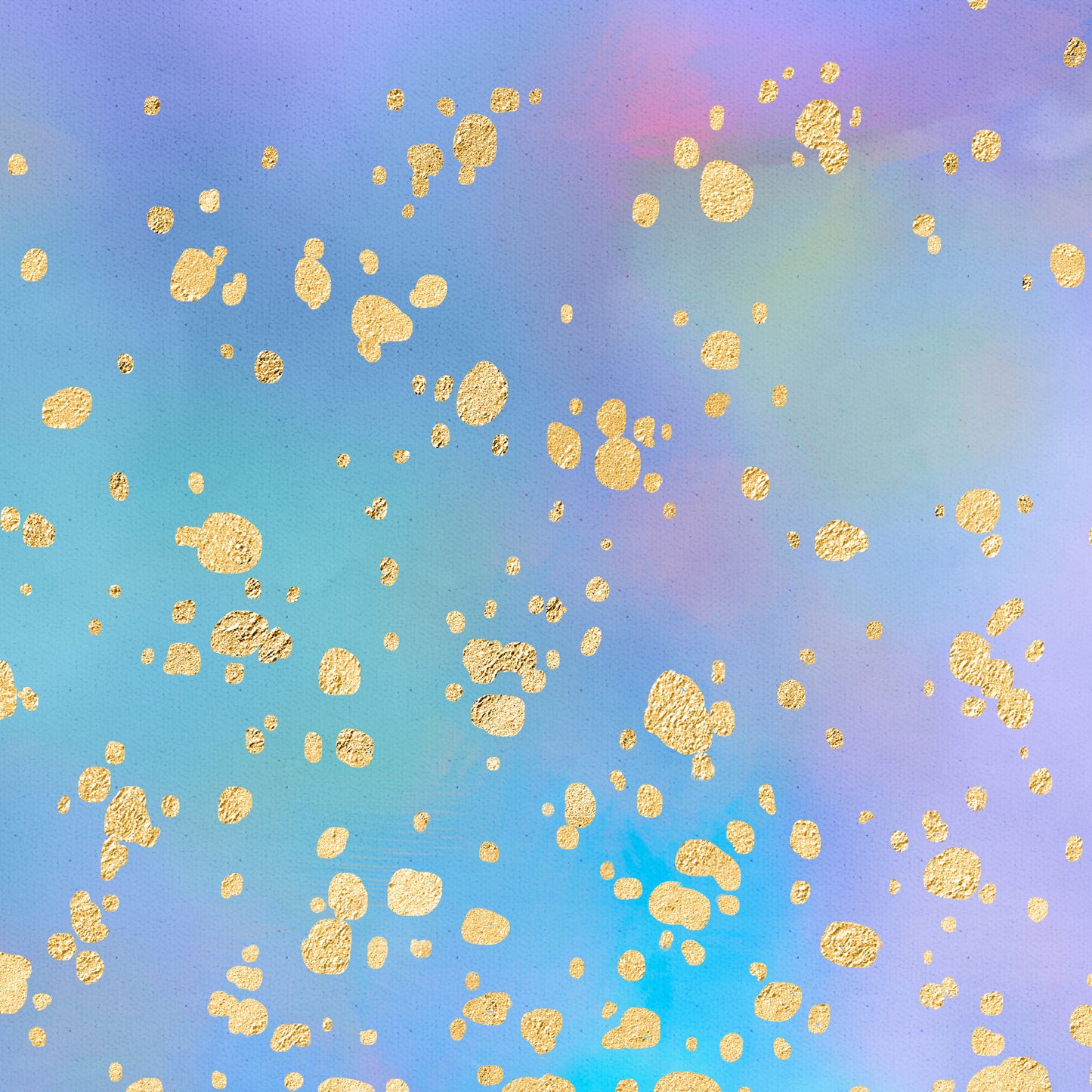 Rainbow Blue and Gold Splatter Up close