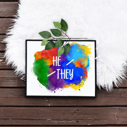 Easy Downloadable He They Transgender Pronouns Printable Poster