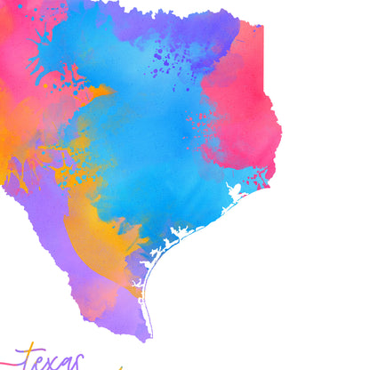 Rainbow Texas Map Up Close Details