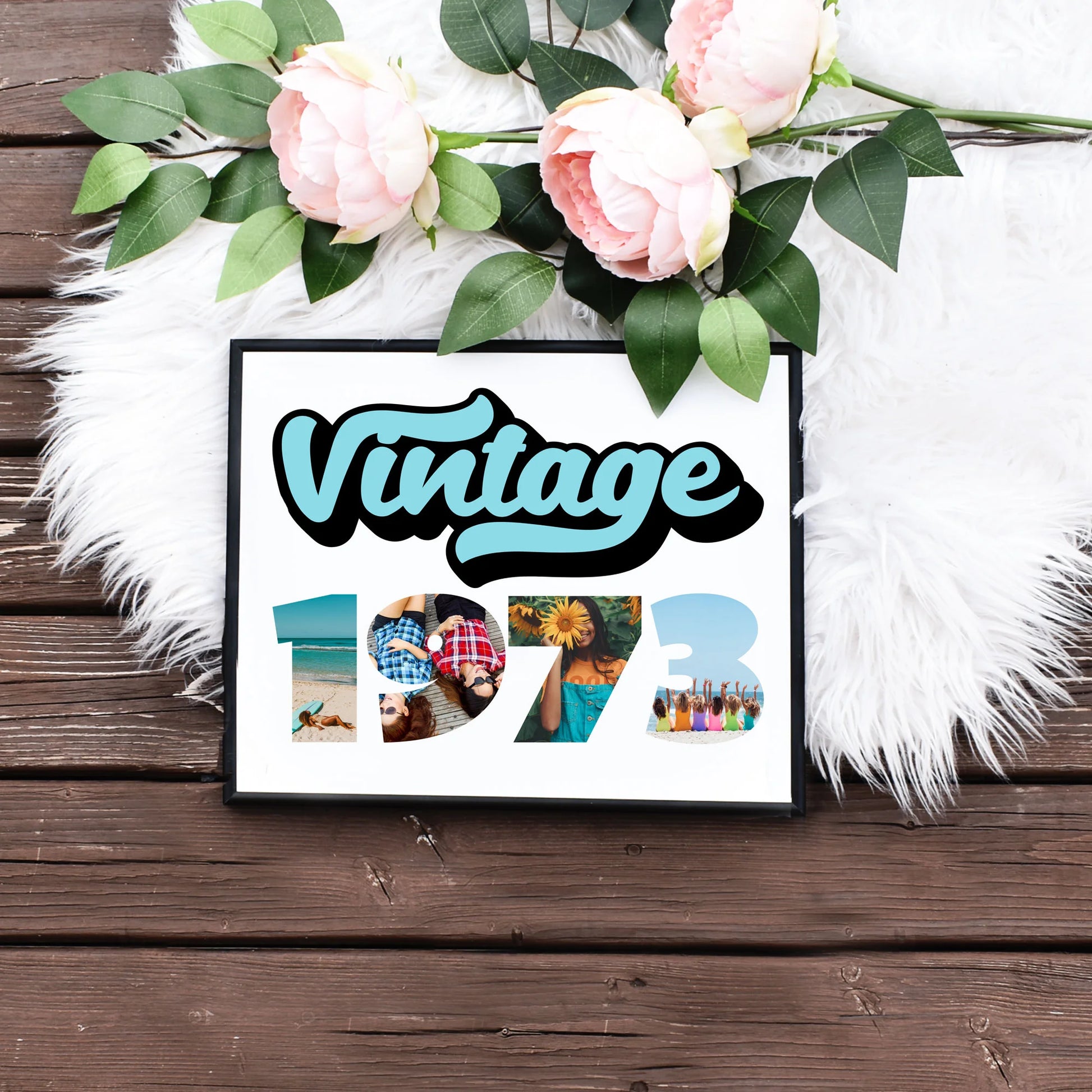 Quick DIY Vintage 1983 Photo Collage Template Last Minute Birthday Gift