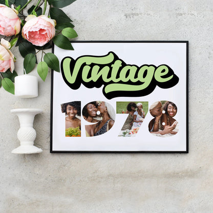 Easy Self Editable Vintage 1978 Collage Budget Friendly Personalized Gift