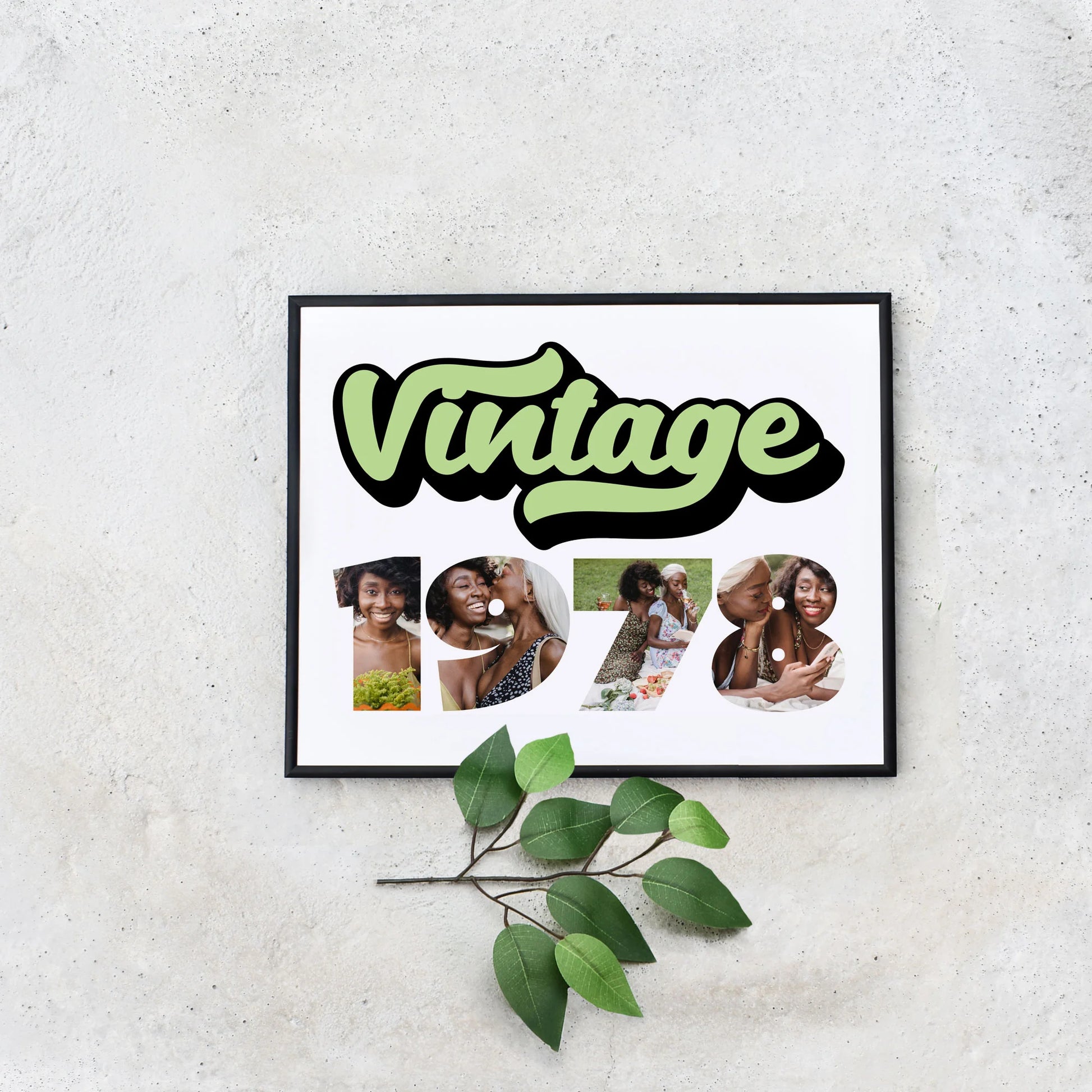 Editable Vintage 1978 Photo Collage Template by Playful Pixie Studio