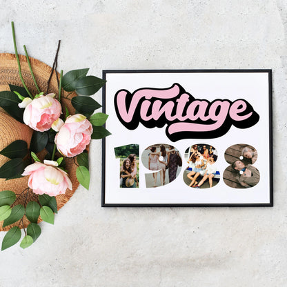 Editable Vintage 1988 Photo Collage Template by Playful Pixie Studio
